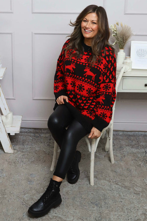 Dasher Festive Knitted Jumper Black - Image 5