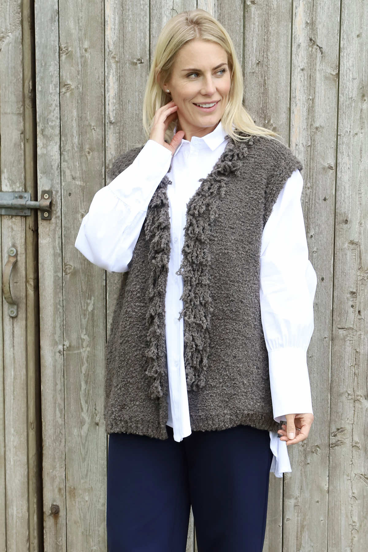 Caroline Knit Gilet Dark Mocha