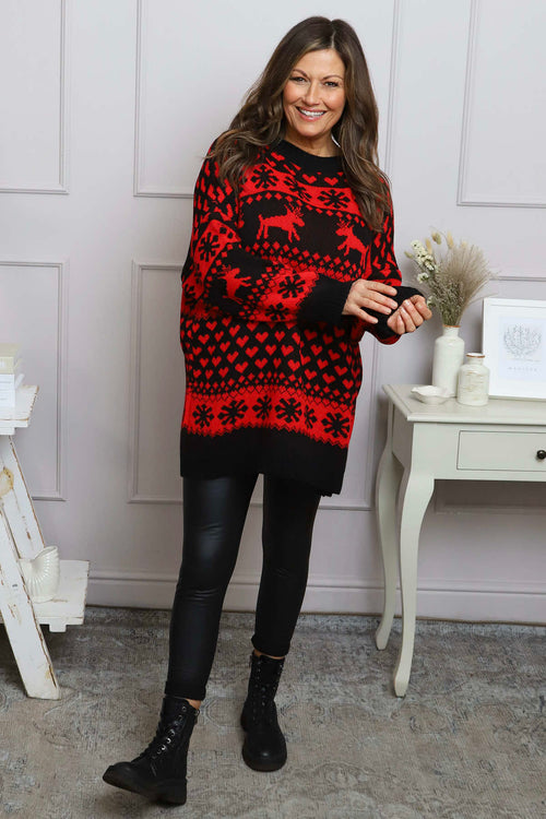 Dasher Festive Knitted Jumper Black - Image 4