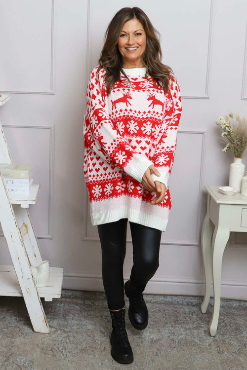 Dasher Festive Knitted Jumper White - Image 3