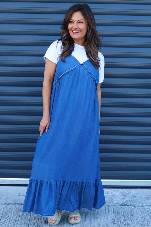 Shanna Strap Denim Dress Mid Denim - Image 1