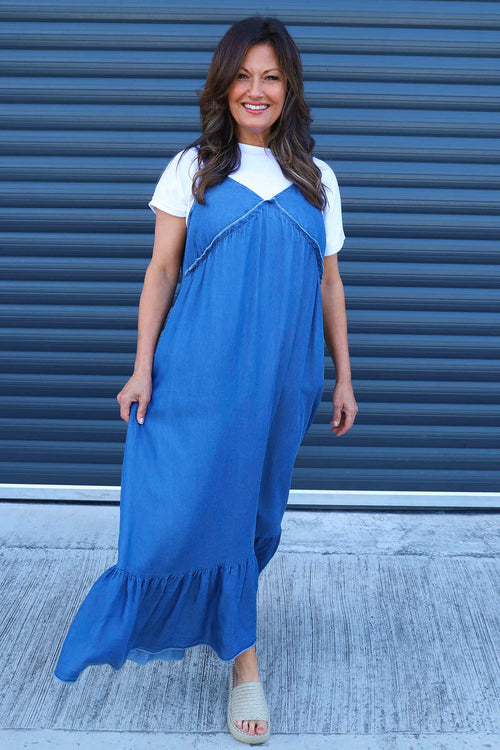 Shanna Strap Denim Dress Mid Denim - Image 2