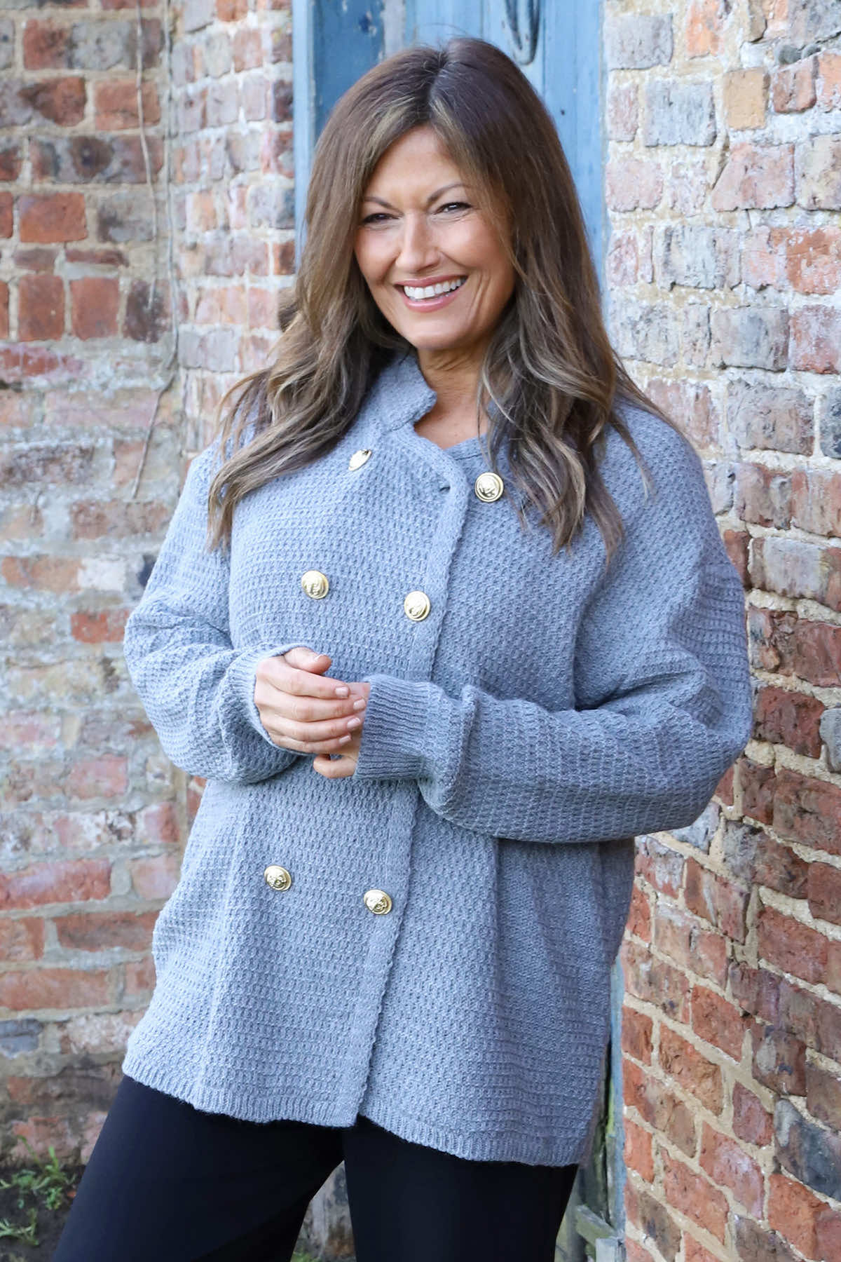 Belinda Knitted Cardigan Mid Grey