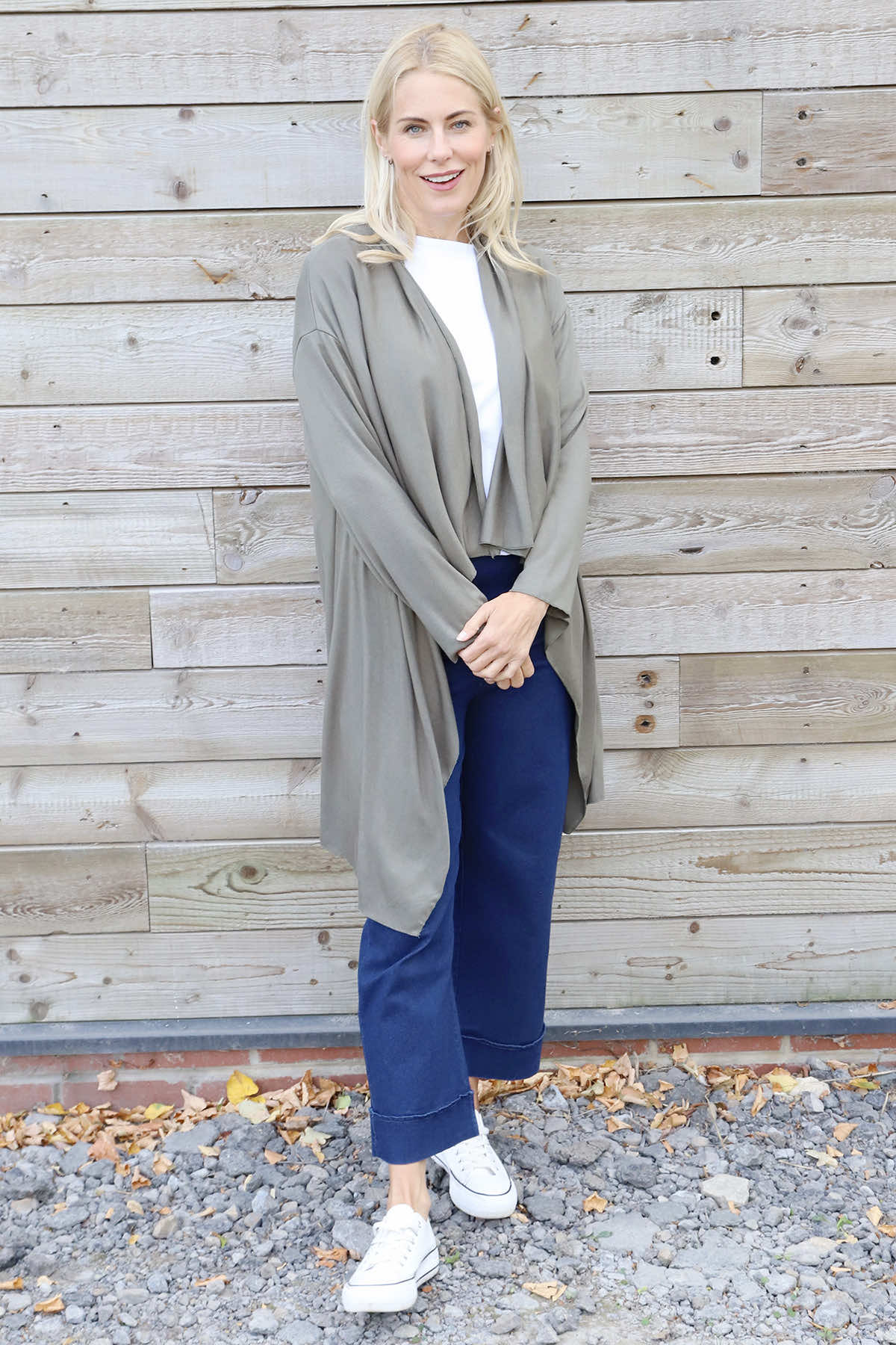 Regan Waterfall Cardigan Khaki