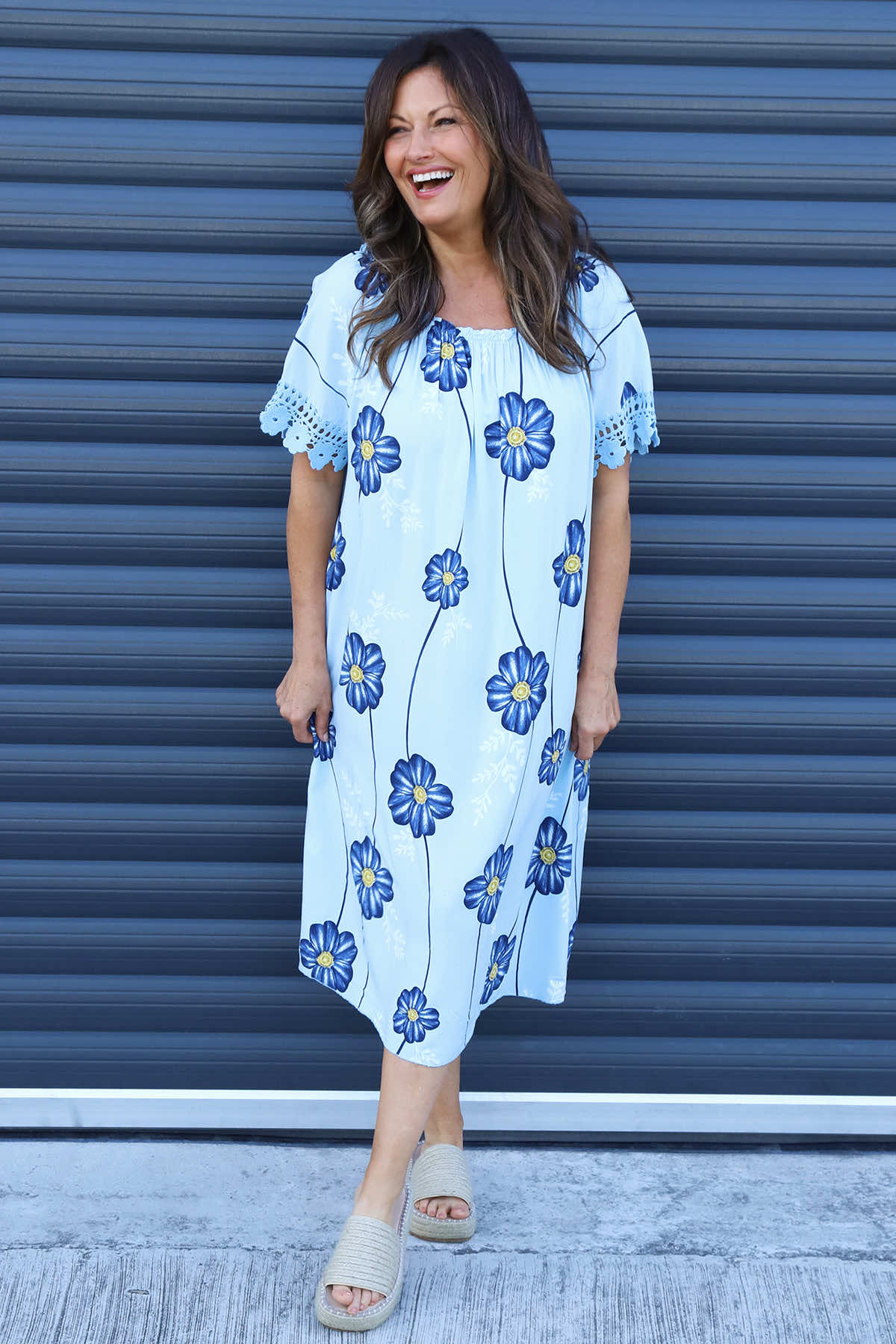 Thea Floral Dress Light Blue