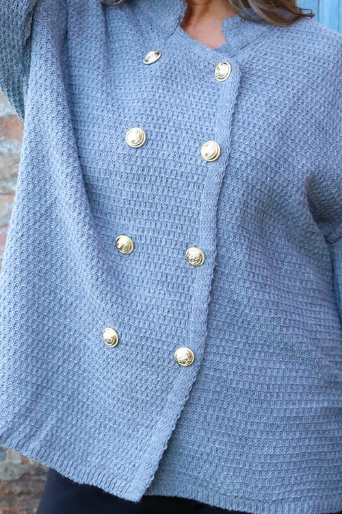 Belinda Knitted Cardigan Mid Grey - Image 3