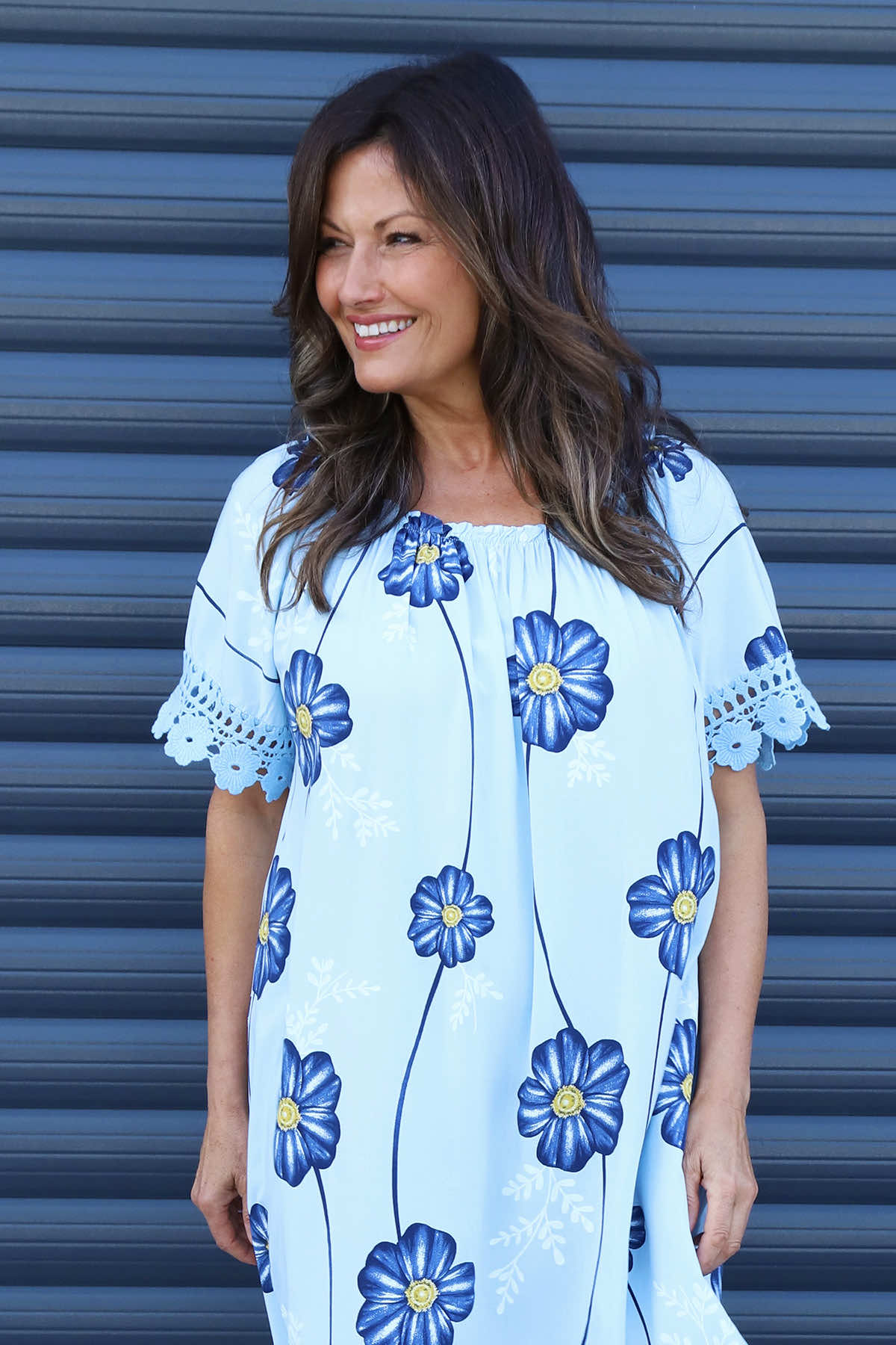 Thea Floral Dress Light Blue