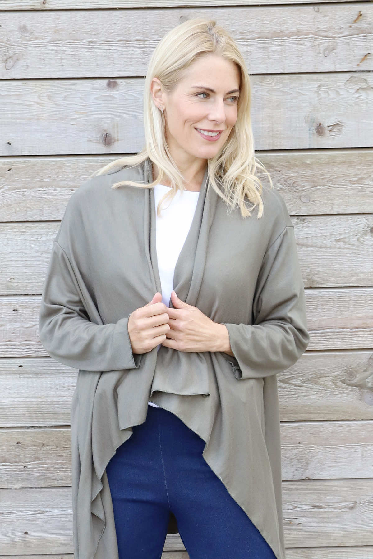 Regan Waterfall Cardigan Khaki