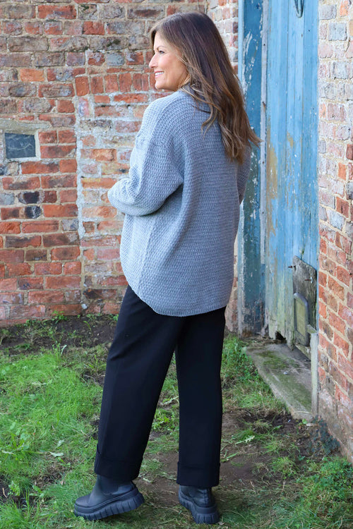 Belinda Knitted Cardigan Mid Grey - Image 4