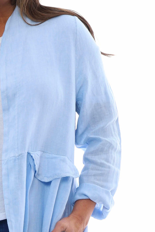Kapri Linen Jacket Powder Blue - Image 4