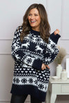 Dasher Festive Knitted Jumper Navy