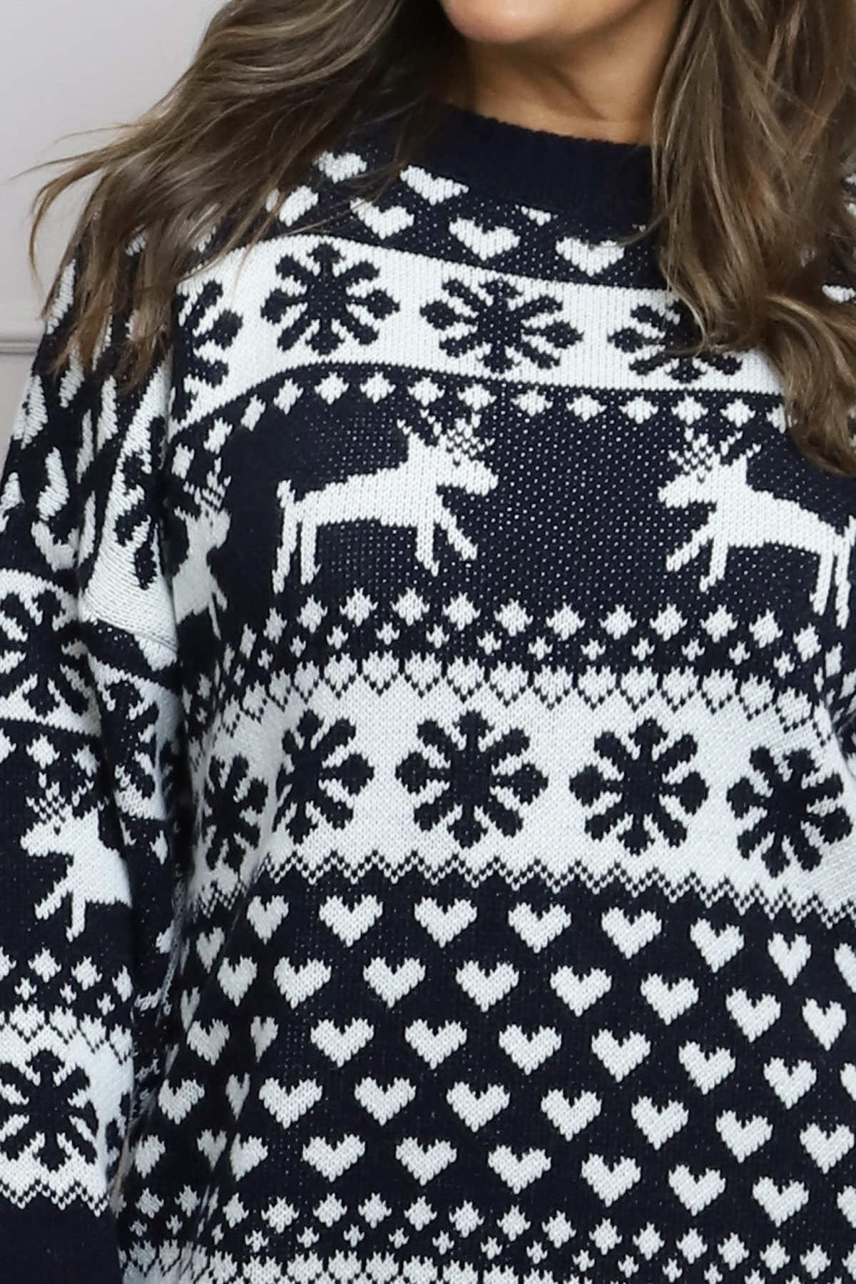 Dasher Festive Knitted Jumper Navy