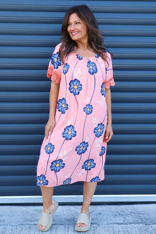 Thea Floral Dress Orange - Image 1