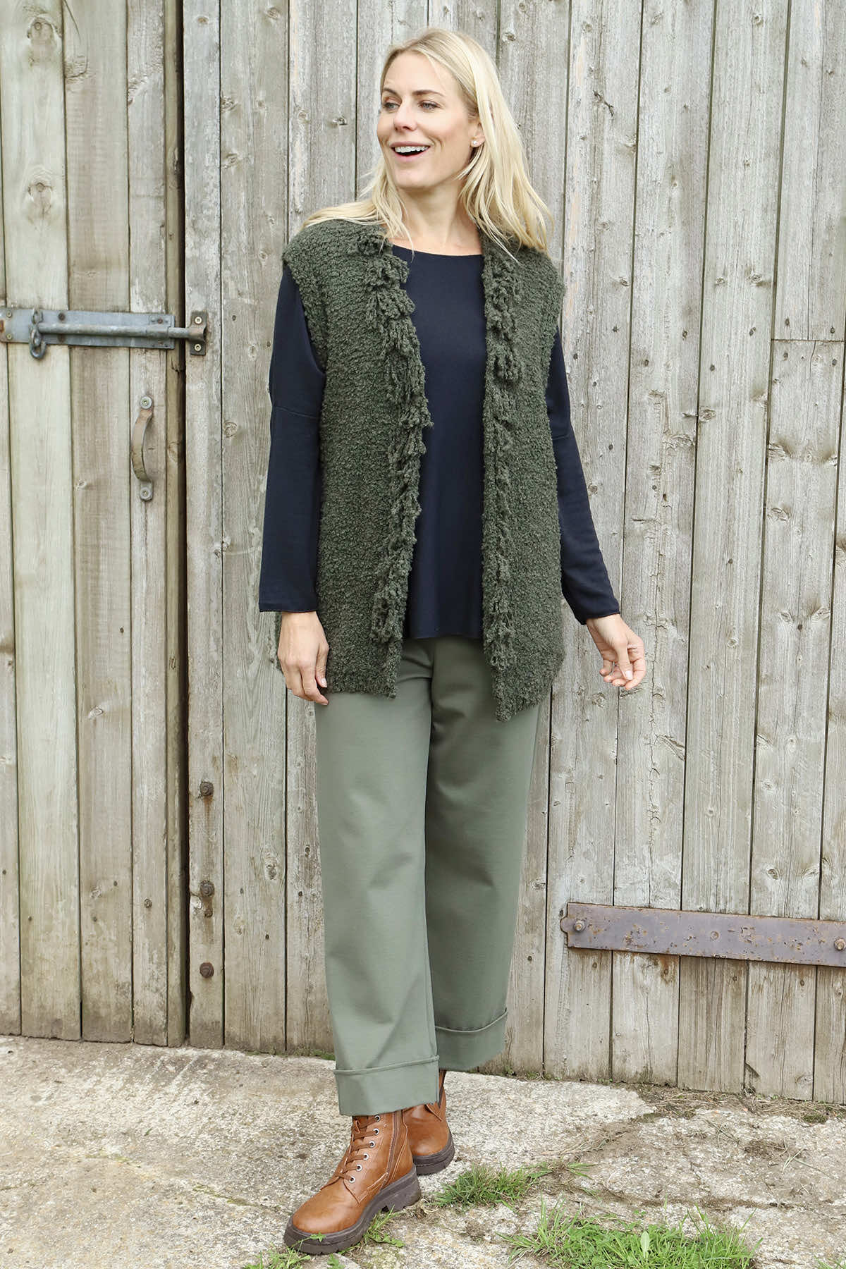Caroline Knit Gilet Khaki