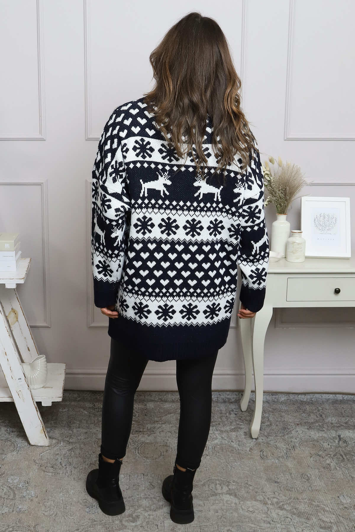 Dasher Festive Knitted Jumper Navy