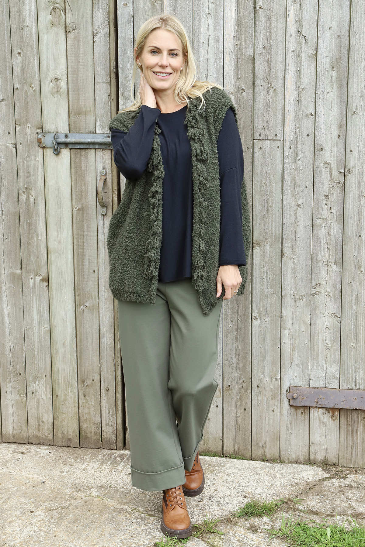 Caroline Knit Gilet Khaki