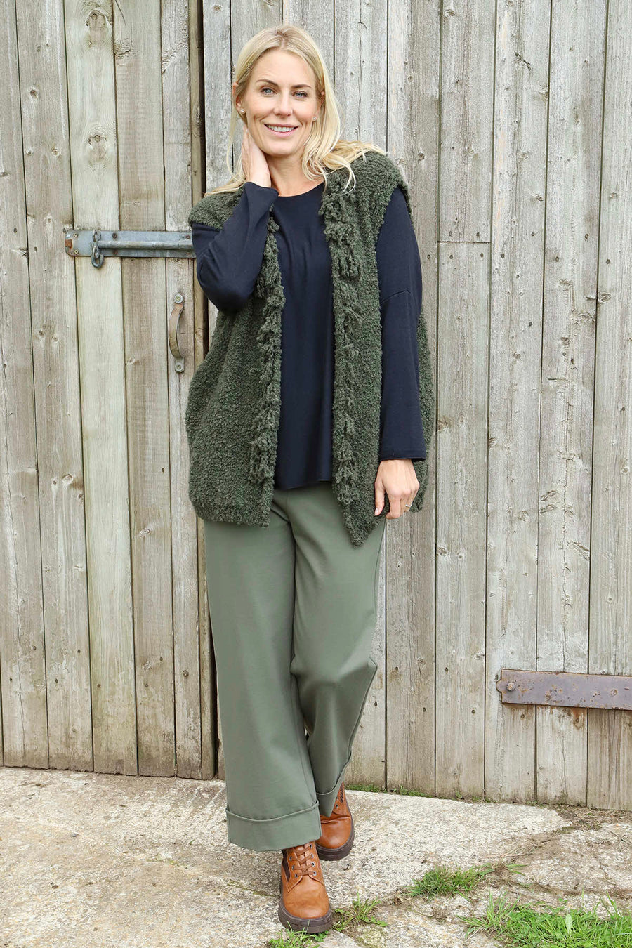 Caroline Knit Gilet Khaki