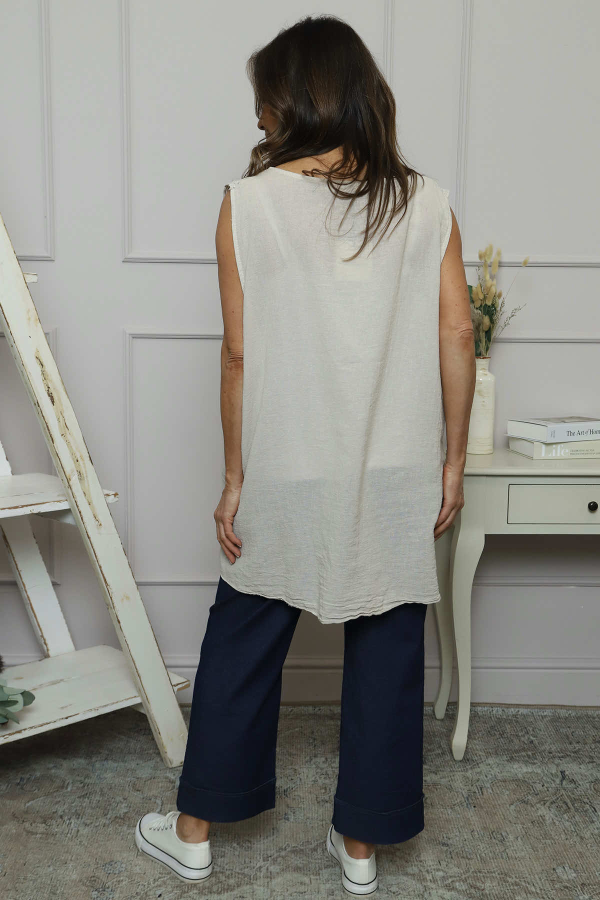 Ferne Sleeveless Cotton Top Stone