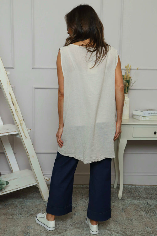 Ferne Sleeveless Cotton Top Stone - Image 4