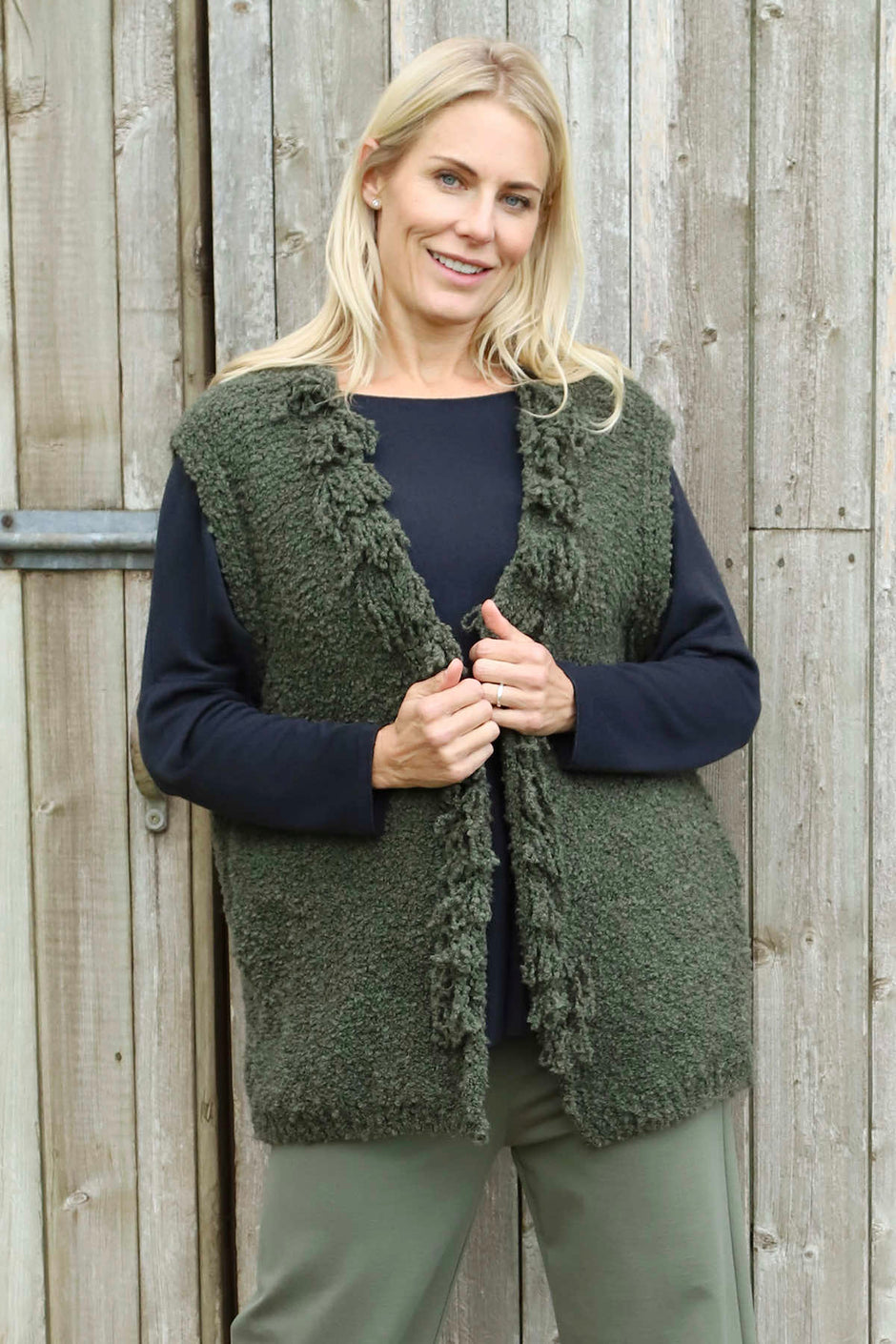 Caroline Knit Gilet Khaki