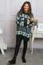 Dasher Festive Knitted Jumper Bottle Green