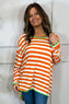 Ariella Stripe Top Orange