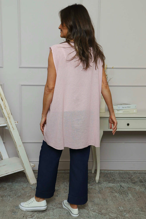Ferne Sleeveless Cotton Top Pink - Image 4