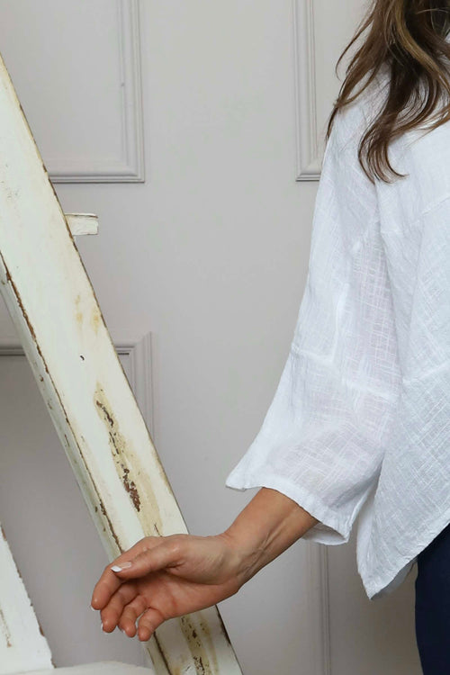 Maya Linen Top White - Image 3