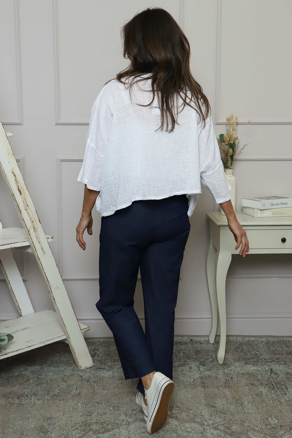 Maya Linen Top White