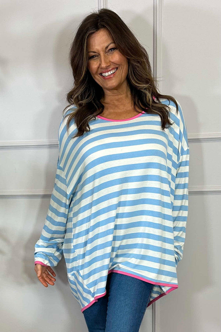 Ariella Stripe Top Blue