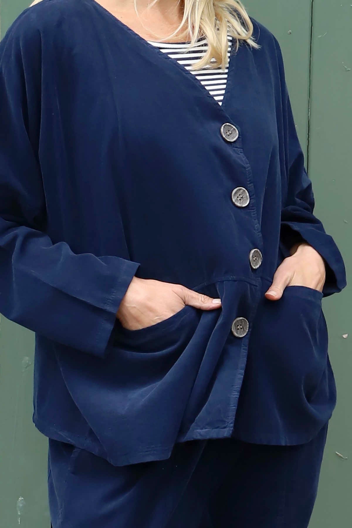 Kristen Needlecord Jacket Navy