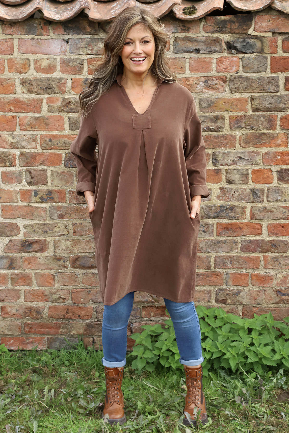 Imogen Needlecord Tunic Cocoa