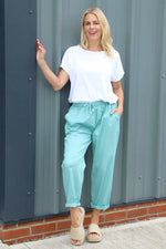 Bethany Cotton Trousers Sage Green Sage Green - Bethany Cotton Trousers Sage Green