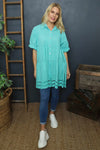 Ermina Tiered Cotton Shirt Mint