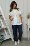 Maryam Linen Waistcoat Stone