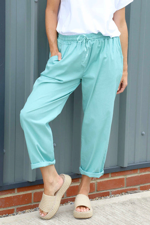 Bethany Cotton Trousers Sage Green - Image 3