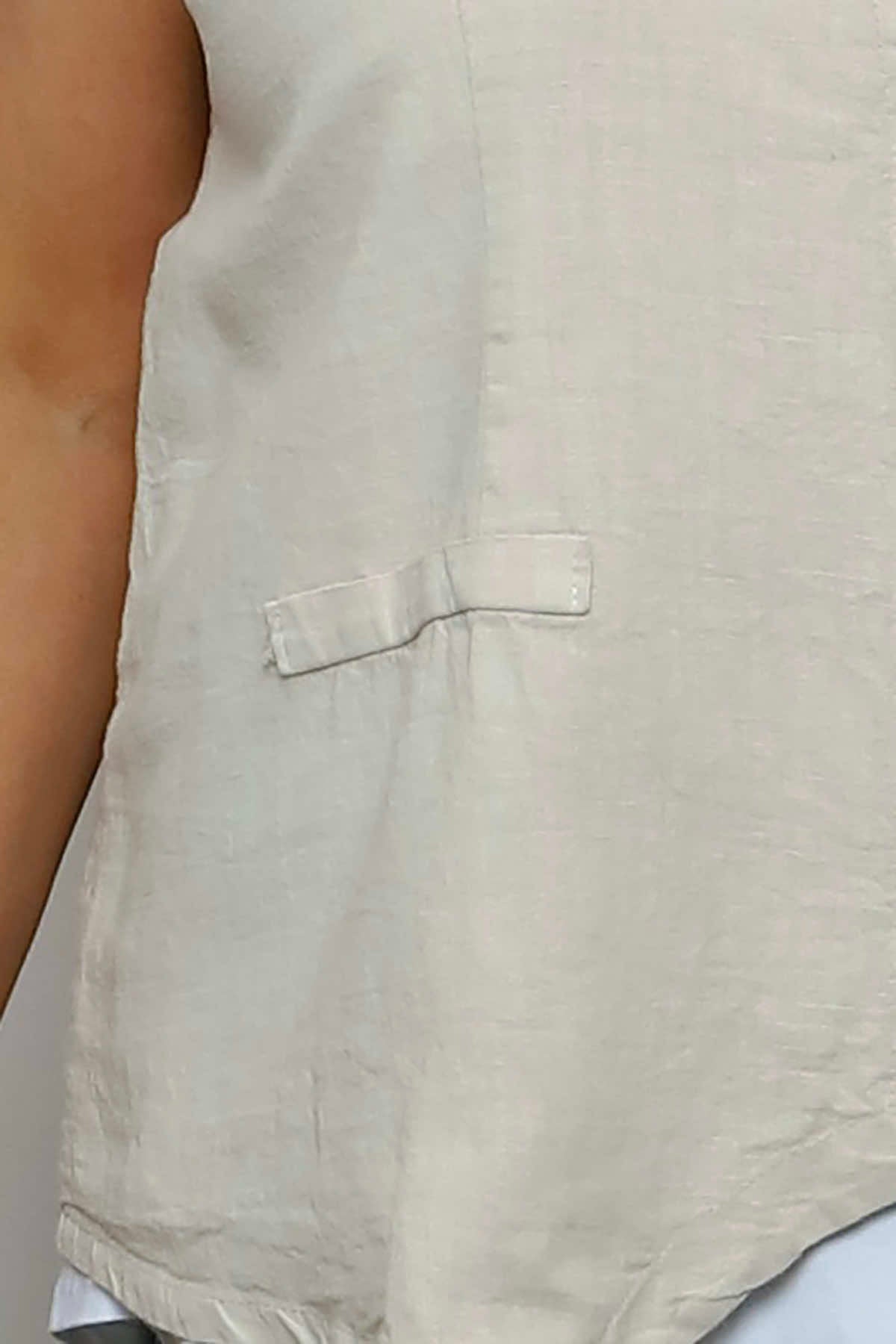 Maryam Linen Waistcoat Stone