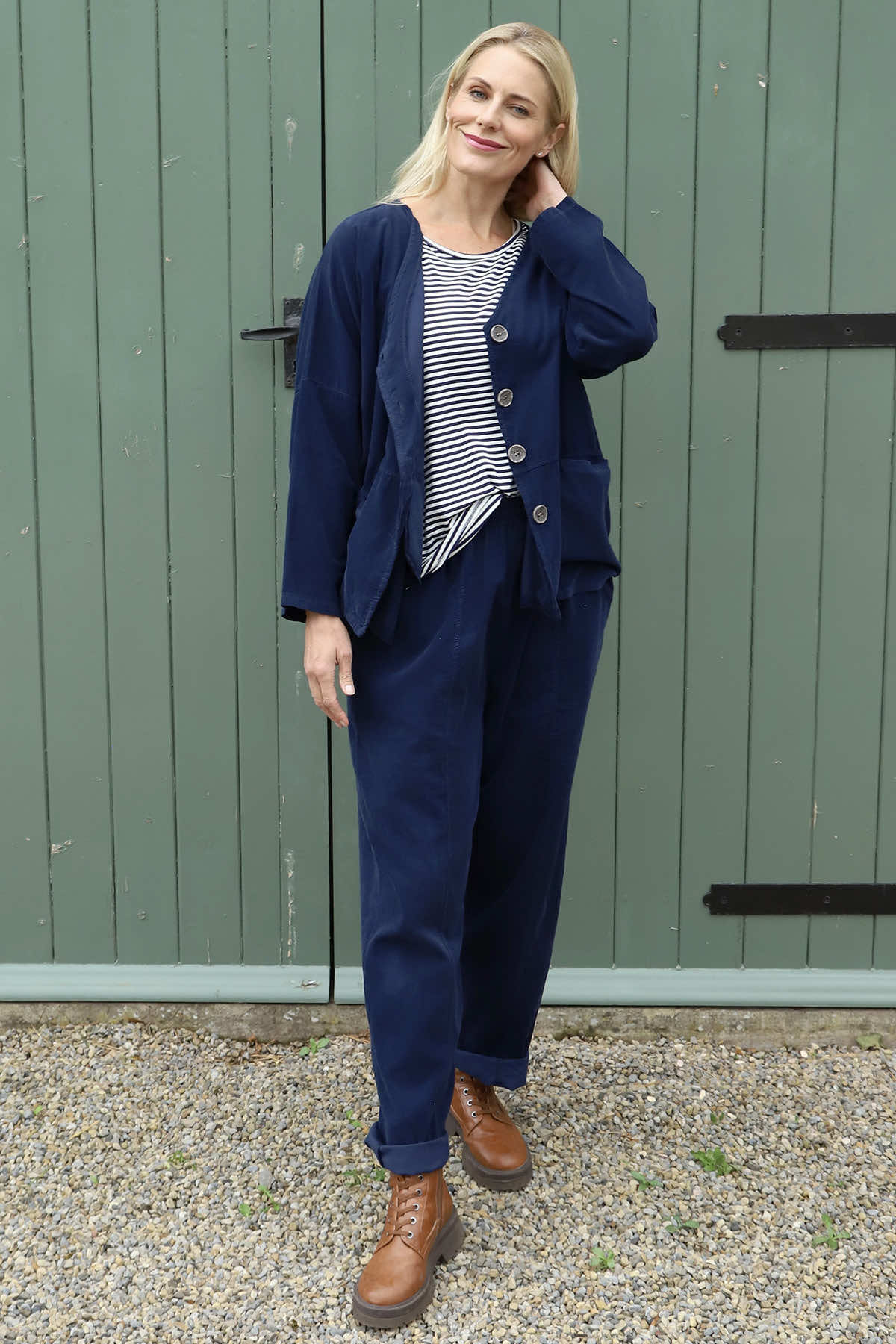 Kristen Needlecord Jacket Navy