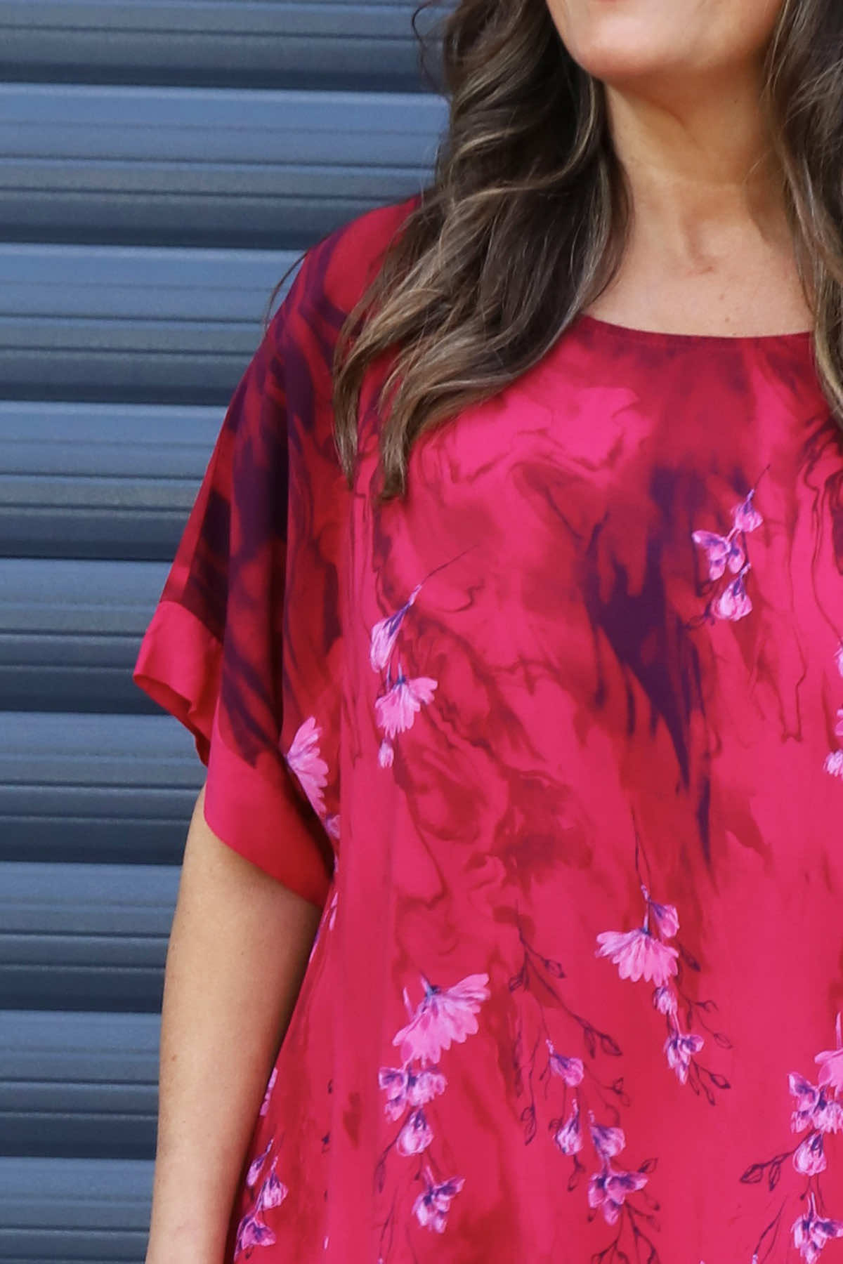 Solada Print Dress Hot Pink