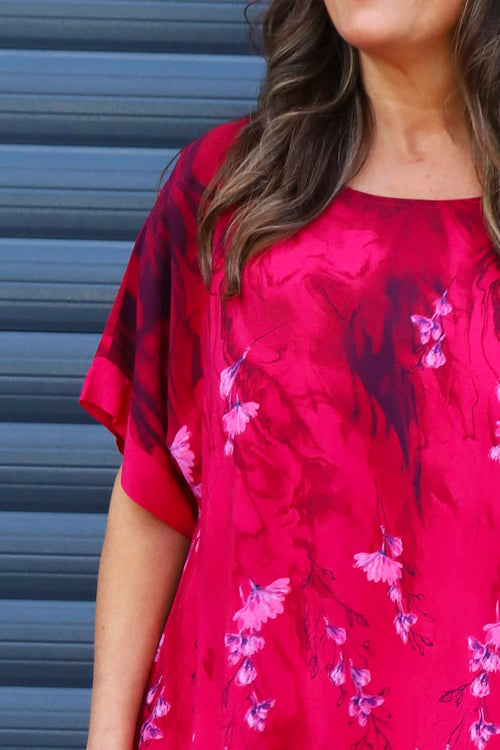 Solada Print Dress Hot Pink - Image 3