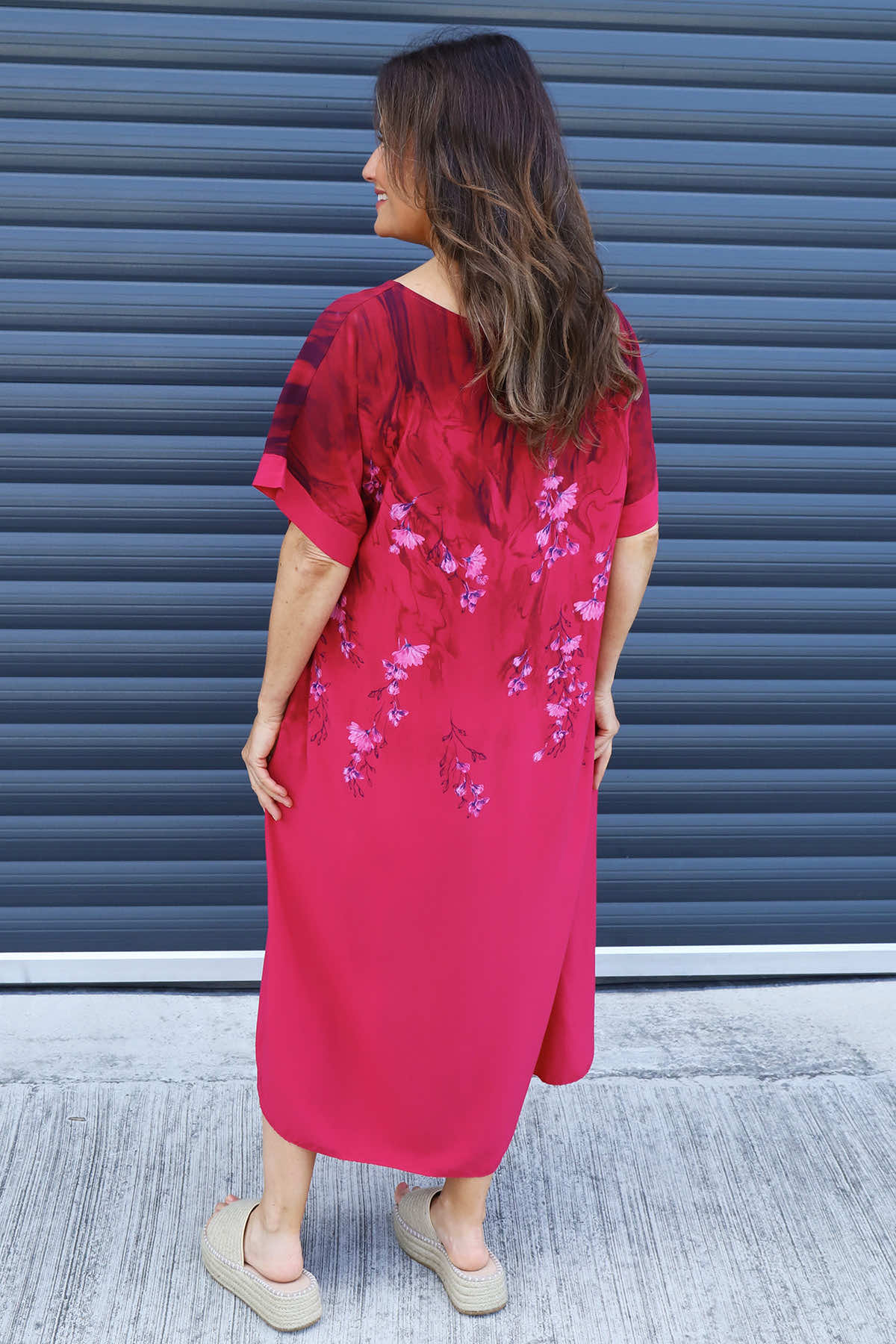 Solada Print Dress Hot Pink