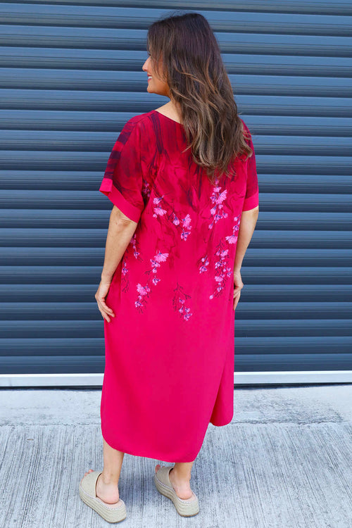 Solada Print Dress Hot Pink - Image 4