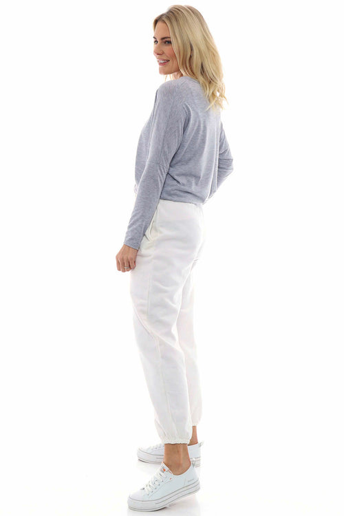 Vienna Cotton Sweat Pants White - Image 4