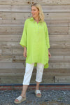 Tarna Button Linen Tunic Lime