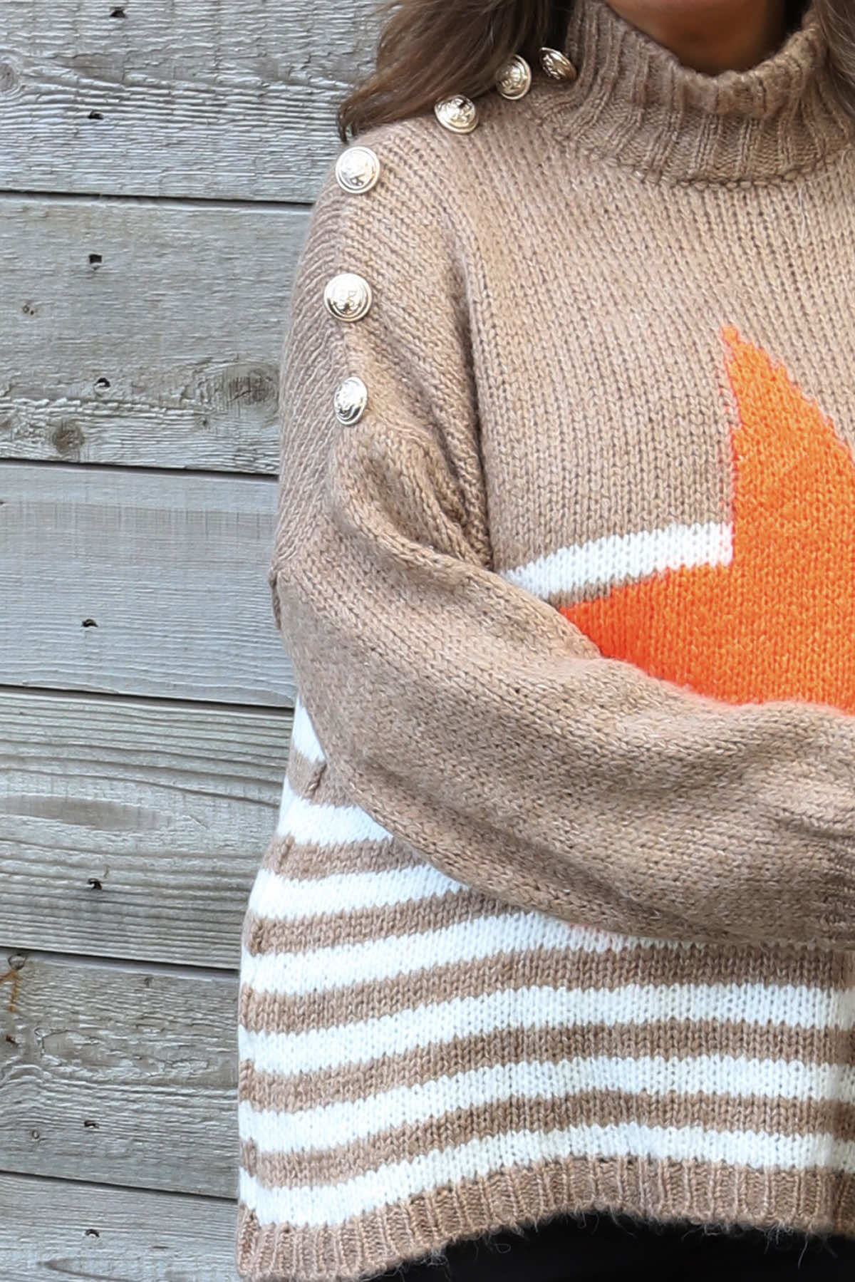 Agata Star Knitted Jumper Camel