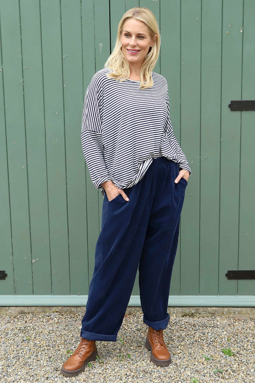 Poppy Needlecord Trousers Navy - Image 1
