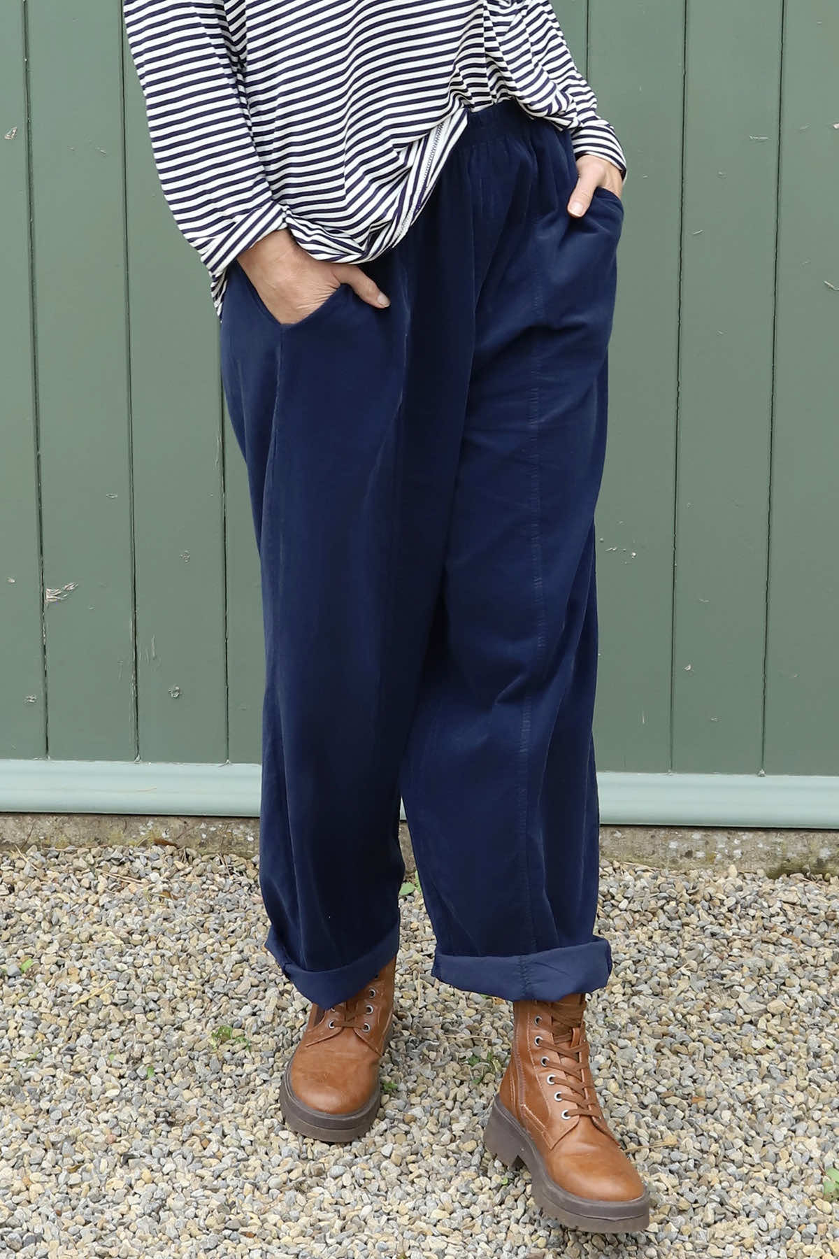 Poppy Needlecord Trousers Navy