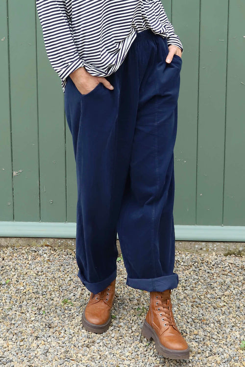 Poppy Needlecord Trousers Navy - Image 2