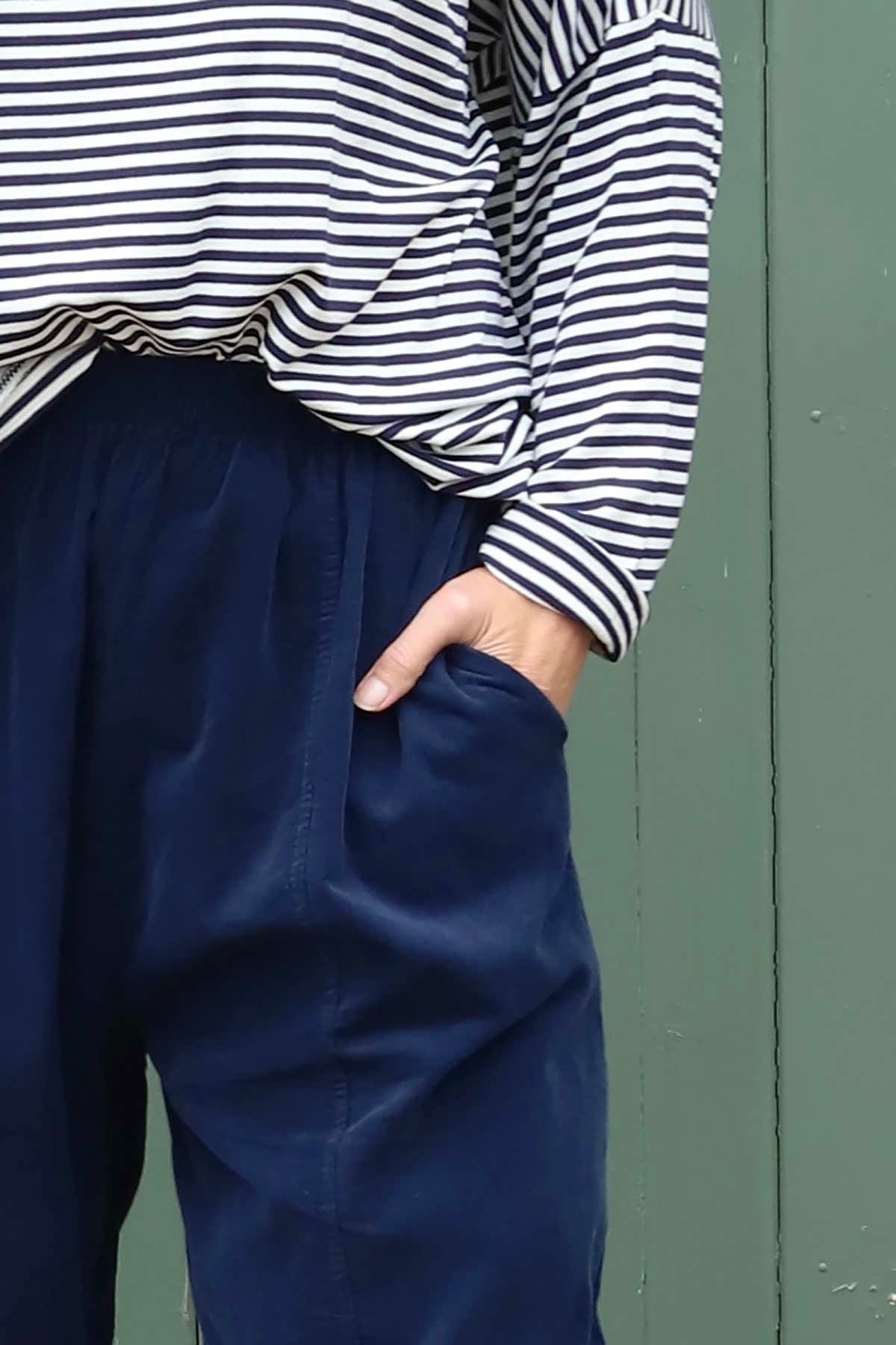 Poppy Needlecord Trousers Navy