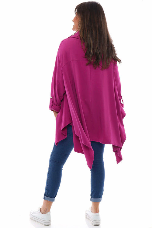 Stradella Cowl Neck Jersey Top Berry - Image 6